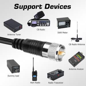 Câble <span class=keywords><strong>coaxial</strong></span> <span class=keywords><strong>CB</strong></span> de 20 pieds RG8x UHF certifié CCC à faible perte, adaptateur d'antenne radio HAM 50 ohms en cuivre, adaptateur RF mâle vers mâle - Product Image 6