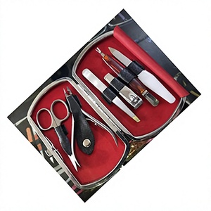 Article populaire : Kit de manucure professionnel, perceuse à ongles électrique, acier inoxydable, portable, coupe-ongles 5-en-1, emballage en étui - Product Image 1