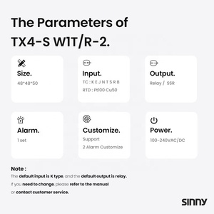 Sinny TX4-S स्मार्ट pid डिजिटल तापमान नियंत्रक pt100/cu50 एलईडी डिस्प्ले रिले/sr 0.5% सटीकता प्रमाणित - Product Image 3