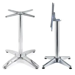 Restaurant Desk Folding Frame Base Dining Metal Stainless Steel Aluminium Office Star Stable Foldable Folding Table Base Frame