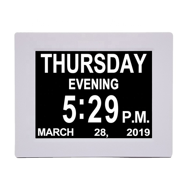 Digital Dementia Clock extra Large Impaired Vision Digital Clock with Battery Backup & 5 Alarm Option DC801