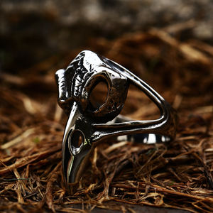 SS8-939R Staal Soldaat Fabriek Nieuw Ontwerp Antieke Retro Punk Stijl Vintage Skull <span class=keywords><strong>Bird</strong></span> Ringen Voor Mannen - Product Image 2