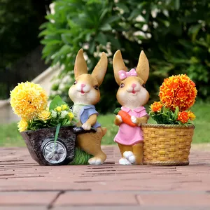 庭院花园装饰景观动物摆件树脂睡兔雕像创意户外别墅观赏装饰