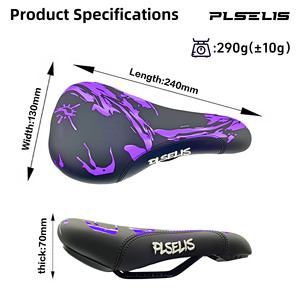 Sillín de bicicleta PLSELIS <span class=keywords><strong>MTB</strong></span>, superficie de cuero PU, base de nailon, acolchado de esponja suave. 290g de peso ligero, cómodo para viajes largos. - Product Image 6