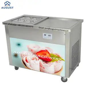 Commercial Fry Ice Roll Pan Machine Flat Pan Fried Ice Machine Malaysia