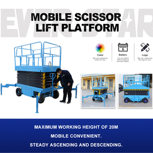 รถยกไฮดรอลิกไฟฟ้าแบบกรรไกร ความสูงแพลตฟอร์ม 6-14 เมตร รับน้ำหนักได้ 230-450 กิโลกรัม แพลตฟอร์มทำงานบนที่สูงแบบเคลื่อนที่ สำหรับการทำงานที่ระดับความสูง - Product Image 3