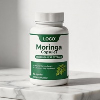 Hoogwaardige pure Moringa bladpoeder kruidenextract capsules natuurlijke plantaardige voedingssupplementen ISO9001 fles/vat