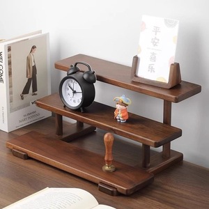 Étagère de rangement en bois à 3 niveaux, sans outil, pour bijoux, cosmétiques et petits objets - Product Image 2