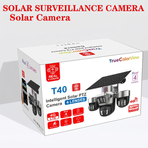 กล้องวงจรปิดพลังงานแสงอาทิตย์แบบไร้สาย 4 เลนส์ CMOS ความละเอียด 12MP รองรับซิมการ์ด 4G พร้อมระบบมองกลางคืนแบบ Solar Night Vision  OEM PTZ CCTV - Product Image 4