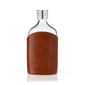 Nouvel arrivage de flasque enveloppée de cuir de verre avec logo personnalisé pochette en cuir flacon <span class=keywords><strong>whisky</strong></span> rhum vodka - Product Image 3