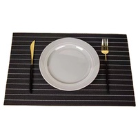Accessoires de cuisine, sets de table classiques en PVC tissé, imperméables et isolants, logo personnalisé pour table à manger, hôtel et restaurant