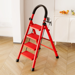 Vente directe d'usine, échelle pliante portable moderne pour la maison, échelle multifonctionnelle en acier avec <span class=keywords><strong>marches</strong></span> en plastique et main courante - Product Image 5