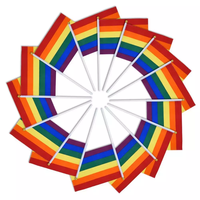 Drapeau à main unisexe 100% Polyester, drapeau arc-en-ciel pour Gay Pride