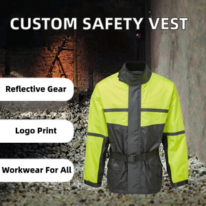Veste de travail haute visibilité imperméable et respirante avec bandes réfléchissantes pour la course et le cyclisme - Product Image 1