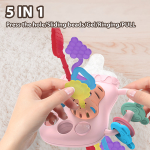 HW Sensory Montessori Bébé pour <span class=keywords><strong>6</strong></span> <span class=keywords><strong>à</strong></span> 12 <span class=keywords><strong>Mois</strong></span> Doux Pull String Fidget Éducatif Apprentissage <span class=keywords><strong>Bain</strong></span> Jouets Lait Biberon Forme - Product Image 4
