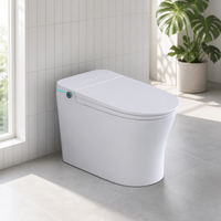 Toilette intelligente en céramique allongée à chauffage automatique avec double chasse d'eau, télécommande incluse, veilleuse et options de siphon en P/S