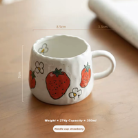 Ensemble tasse et soucoupe en porcelaine céramique peinte à la main, style rétro Ins, pour le thé de l'après-midi, idéal pour cadeau et décoration intérieure.