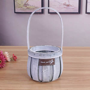 Cesta de astillas de madera tejida a mano al por mayor <span class=keywords><strong>regalo</strong></span> decoración de jardín de flores para bodas y fiestas cesta de bebé decoración colgante - Product Image 6