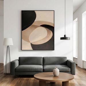 Pintura Abstracta Minimalista de Cacao, Arte Abstracto, Decoración para el Hogar y Hoteles, Arte de Pared en Lienzo, Decoración Hecha a Mano para el Interior del Hogar - Product Image 4