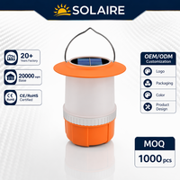 Lanterne de camping solaire OEM à manivelle, rechargeable USB-C, LED, en ABS, avec crochet, pour tente, éclairage extérieur d'urgence, portable, logo personnalisé