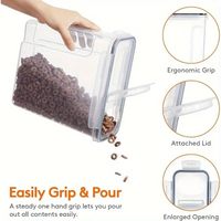 Ensemble de 4 contenants de rangement pour céréales de cuisine, 4L, hermétiques, avec couvercles, sans BPA, distributeurs de céréales pour garde-manger