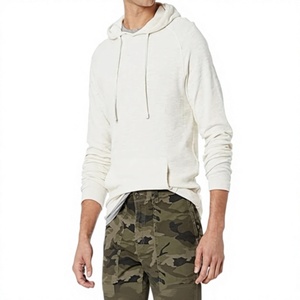 Sweat-shirt à capuche unisexe en coton 100% uni, décontracté, léger, à manches régulières, sportif avec poche - Product Image 4