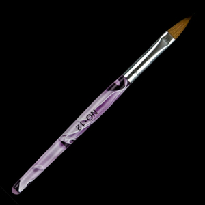 Pinceau à ongles en poils de Kolinsky 20%-100%, manche rose, taille 2-12, pinceau plat pour la pose de poudre acrylique - Product Image 5
