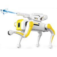 Perro Robot Inteligente HTL con IA para Niños, Control por Voz, Programable, Perro Mecánico RC con Lanzador de Bombas de Agua, Baile y Música
