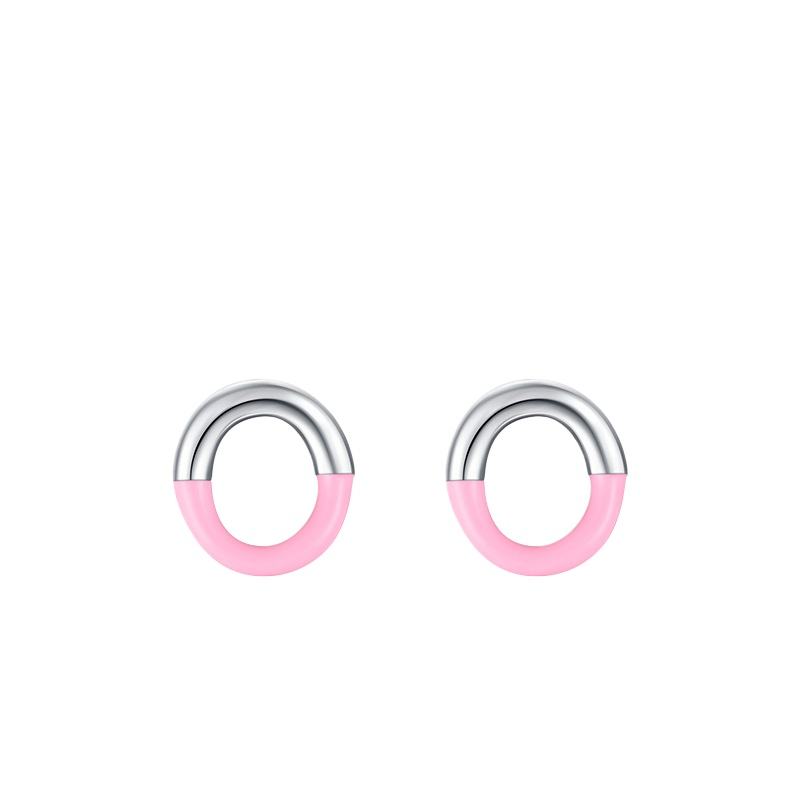 Clous d'oreilles cercle rose