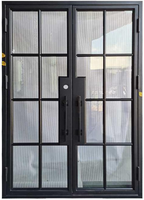 Porte d'entrée moderne en fer forgé Porte de sécurité pivotante de haute qualité pour villa