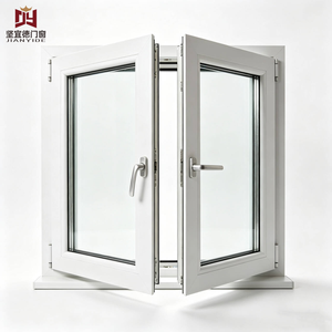 French Style Decorative <strong>Grid</strong> UPVC Casement <strong>Window</strong>, Anti-Corrosion Sound Insulation Plastic Steel for Villa Residential Building - Product Image 2