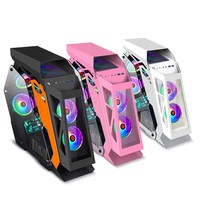 Mechades Mid Tower Gaming PC Case ATX Computer Case with RGB Light