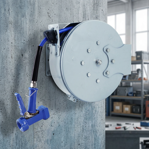 Carrete de Manguera Retráctil de Acero Reforzado con Retorno Automático y Manguera Incluida - Product Image 2