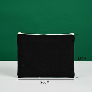 Bolsa de Lona Negra con Cierre, para Manualidades, Bolígrafos, Cosméticos, Multiusos, para Guardar Objetos Personales de Viaje - Product Image 2