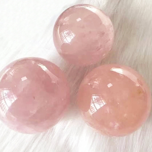 Grande sfera di cristallo rosa rosa di quarzo di roccia naturale Feng Shui sfera lucidata per la decorazione d'interni - Product Image 3