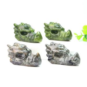 Grosir batu permata kristal alami kepala naga diukir penyembuhan, batu kristal kepala naga patung kerajinan kristal lainnya - Product Image 3