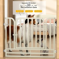 Barrière de sécurité rectangulaire en fer sans perçage pour animaux de compagnie, à fixation par pression, avec passage pour les portes, pour la sécurité des enfants