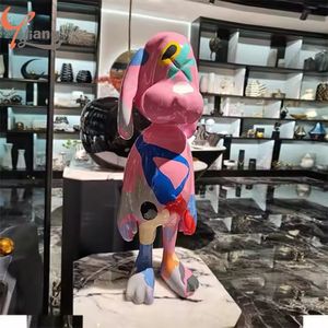 מותאם אישית עבור אמנות פופ מצוירת פסל כלב צבעוני שרף snoky פיברגלס מצופה אלקטרו resin statu - Product Image 4