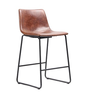<span class=keywords><strong>Tabouret</strong></span> de <span class=keywords><strong>bar</strong></span> rembourré au design <span class=keywords><strong>scandinave</strong></span> moderne avec revêtement en cuir PU et structure en métal pour <span class=keywords><strong>bar</strong></span> à domicile et meubles de cuisine - Product Image 1