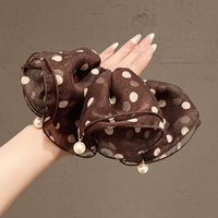 Daou Chouchous pour cheveux surdimensionnés de 23 cm avec pois et perles, accessoires capillaires élégants à haute élasticité pour femmes et filles, pour la décoration