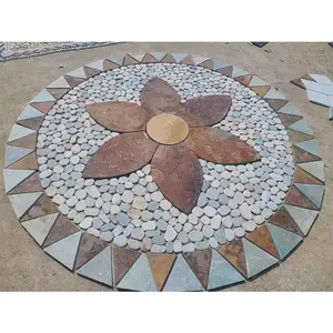 Wholesale Decorative Design Culture Modern Luxury Natural Slate Waterjet Floor Paving Stone Oem Size