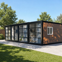 Maison conteneur démontable à plat, résistante au feu, avec panneaux sandwich, extensible, petite maison modulaire, conteneur à structure en acier de 20 pieds