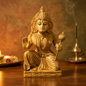Statue en bois du Dieu hindou Lord Hanuman, idole pour la décoration de la maison et du temple, cadeau spirituel, sculpture religieuse, méditation, salle de prière, bénédictions - Product Image 3
