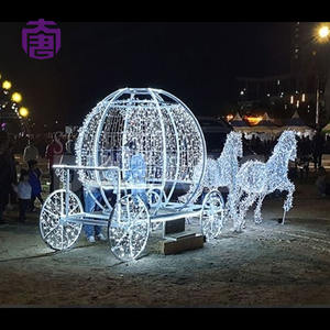 Luces Navideñas Comerciales Personalizadas para Exteriores, IP65, LED Grandes, 3D, con Forma de Carruaje Tirado por Caballos, Marco de Hierro, Impermeables, Fácil Instalación - Product Image 6