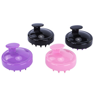 Cepillo de masaje para el cuero cabelludo, cerdas suaves de silicona para el cuidado del cabello y la relajación, negro, morado, rosa - Product Image 5