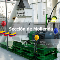 Usine de fabrication d'aliments pour animaux RICHI Venezuela - Ligne de production de granulés d'aliments pour animaux avec moteurs Siemens pour l'alimentation des volailles et du bétail