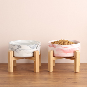 New Design Pet Food Bowl 400ml 850ml Pet Feeding With Wood <b>Stand</b> Bowl Ceramic Dog <b>Cat</b> Bowl - Product Image 5