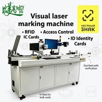 Machine de gravure laser UV pour cartes d'accès RFID avec système d'inspection visuelle intégré, scanner OCR pour trier les produits défectueux