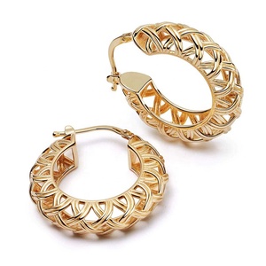 Orecchini a Cerchio Grande con Design Intrecciato, Gioielli Economici alla Moda di Gemnel Yiwu per Donne - Product Image 1