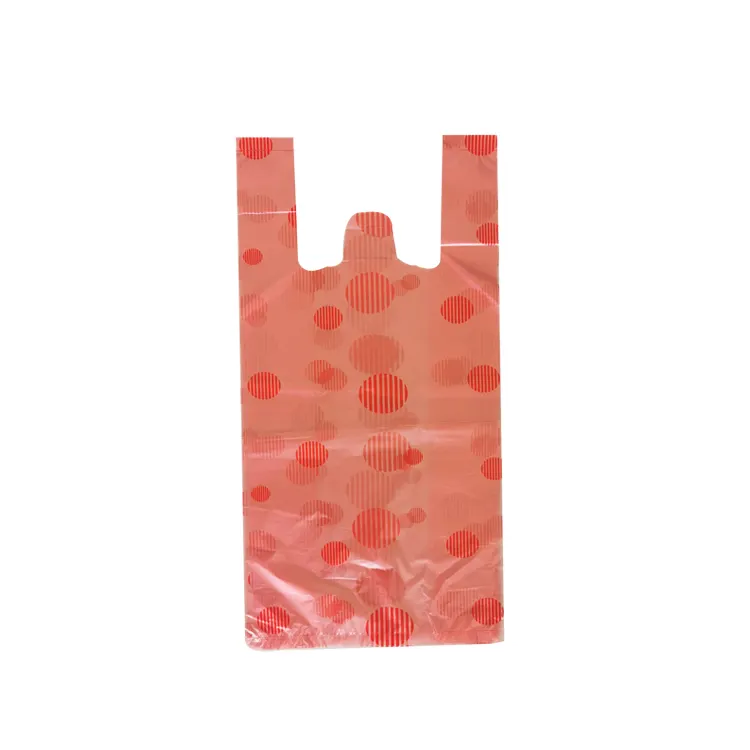سوبر ماركت بقالة التجزئة كيس من البلاستيك تي شيرت حقيبة تسوق